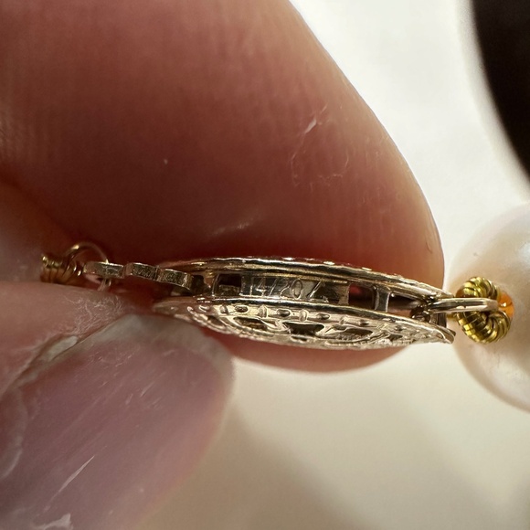 10mm+ HAND KNOTTED Multi-Color Pearls Strand 14K Yellow Gold Fill Clasp - Picture 6 of 8